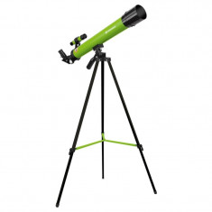 Telescop refractor Bresser Junior 45/600 AZ, putere marire 100x, Verde foto