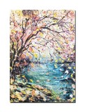 Cumpara ieftin Tablou impasto pictat manual, Copacul vietii, 70x50cm acril pe panza in relief efect 3D, Kenny Varniote