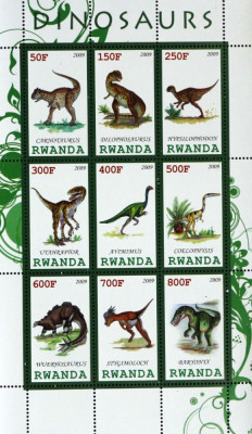 RWANDA 2011-Posta Privata-DINOZAURI-1 M/Sh** - RW 115 foto