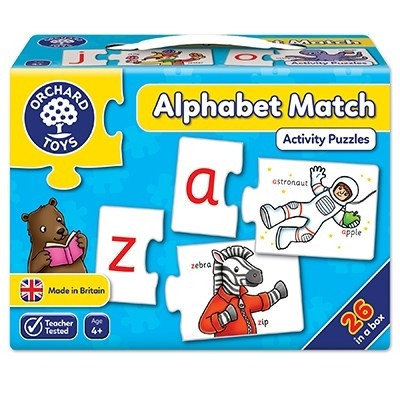 Joc educativ - puzzle in limba engleza Invata alfabetul prin asociere ALPHABET MATCH