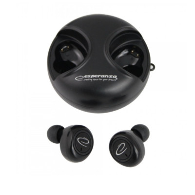 Casti In-Ear wireless TWS, Esperanza Aries, Bluetooth v.5.0, cu statie de incarcare, negre foto