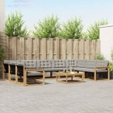 vidaXL Set de canapele de exterior cu pernă 10 pcs Alb și gri deschis 3389085
