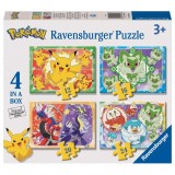 Ravensburger - Puzzle Pokemon 4 buc in cutie 12 16 20 24 piese