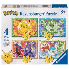 Ravensburger - Puzzle Pokemon 4 buc in cutie 12 16 20 24 piese
