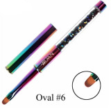 Pensulă pentru gel nr.6 - m&acirc;ner multicolor, ADL