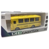 Macheta metal autobuz galben cu sunete si lumini