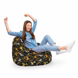 Fotoliu Puf Bean Bag tip Para XL Caini Fundal Negru