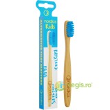 Periuta de Dinti din Bambus pentru Copii Albastra