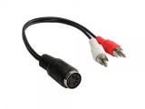 Cablu Adaptor Audio 2x RCA Tata la 5 Pini DIN Mama, 20cm, Goobay