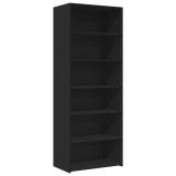 Dulap inalt, negru, 70x41x185 cm, lemn prelucrat