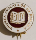 INSIGNA UNIUNEA AVOCATILOR DIN ROMANIA LEX LEX AVOCAT AVOCATI JUSTITIE MINISTERUL JUSTITIEI ( CITITI DESCRIEREA -ENUNTUL )
