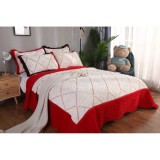 Cumpara ieftin Set Cuvertura Pat Catifea cu Blanita,Rosu-LIM66