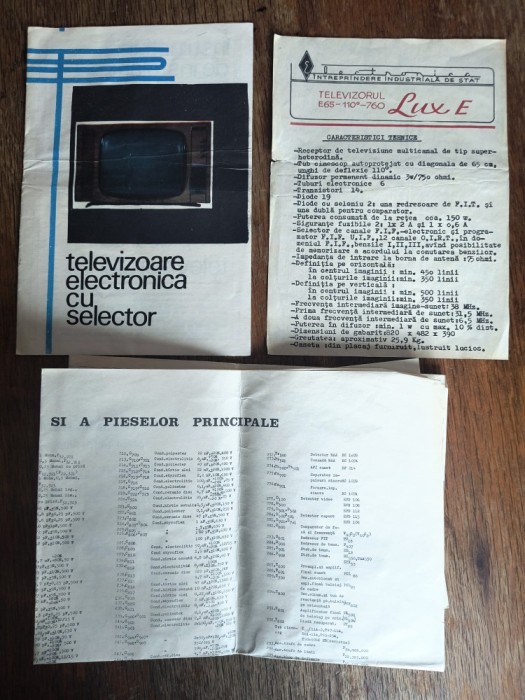 Pliant + scheme despre televizoarele fabricate la Electronica / CD1P