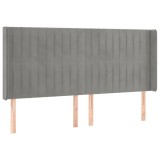 Cumpara ieftin Tablie de pat cu aripioare gri deschis 203x16x118/128cm catifea