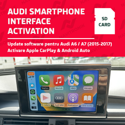 Card SD activare Apple CarPlay &amp;amp; Android Auto pentru Audi A6 C7 FL (2015&amp;ndash;2018) foto