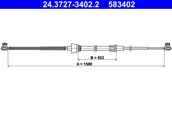 ATE 24.3727-3402.2 Cablu, frana de parcare