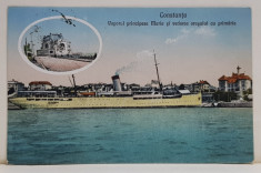 CONSTANTA , VAPORUL &amp;#039; PRINCIPESA MARIA &amp;#039; SI VEDEREA ORASULUI CU PRIMARIA , CARTE POSTALA ILUSTRATA , 1924 foto