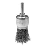 Perie tip pensula din otel, 24 mm, cu sarma &icirc;ncretita si tija 6 mm