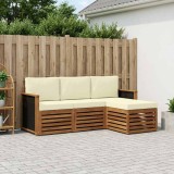 vidaXL Set de canapele de exterior cu pernă 4 pcs Natural și Crem 3384191