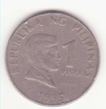 Filipine ( Philippines) 1 piso 1995 -Jose Rizal, primul an de batere.