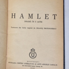 HAMLET , DRAMA IN 5 ACTE de SHAKESPEARE , Bucuresti 1938 , PREZINTA SUBLINIERI CU PIXUL