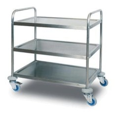 Carucior servire-debarasare-gheridon, 3 polite, inox
