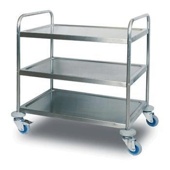 Carucior servire-debarasare-gheridon, 3 polite, inox foto