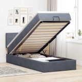 Gossi cadru de pat otoman cu saltea catifea gri inchis 90x200cm