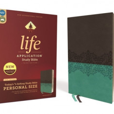 Niv, Life Application Study Bible, Third Edition, Personal Size, Leathersoft, Gray/Teal, Red Letter Edition