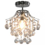 Cumpara ieftin Lustră cu mărgele de cristal, argintiu, rotund, E14