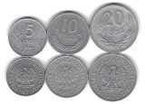 POLONIA Lot / 3buc - 5 + 10 + 20 GROSZY 1971