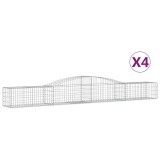 Cumpara ieftin Cosuri gabion arcuite 4 buc, 400x50x40/60 cm, fier galvanizat