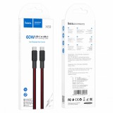 Cumpara ieftin Cablu Date si Incarcare Hoco, USB-C la USB-C, Fast Charge, Braided, Anti-Bending, PD60W, QC 3.0, Flat,