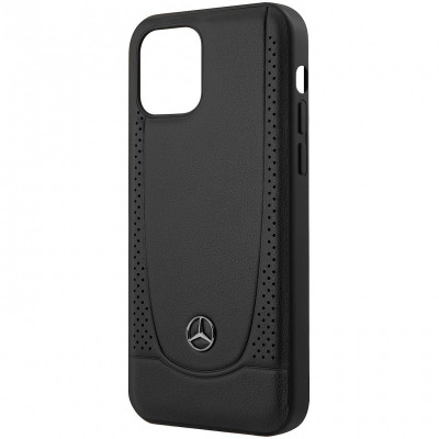 Husa Piele MERCEDES Perforation pentru Apple iPhone 12 / Apple iPhone 12 Pro, Neagra MEHCP12MARMBK foto