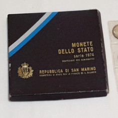 San Marino -Set monede anul 1974 - moneda cu valoarea de 500 Lire din argint UNC