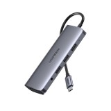 10in1 USB-C PD C Type USB C la 4K HDMI USB-C VGA RJ45 USB 3.0 3.5mm Audio Port SD TF Card