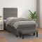 vidaXL Pat box spring cu saltea, gri, 90x190 cm, piele ecologică 3137579