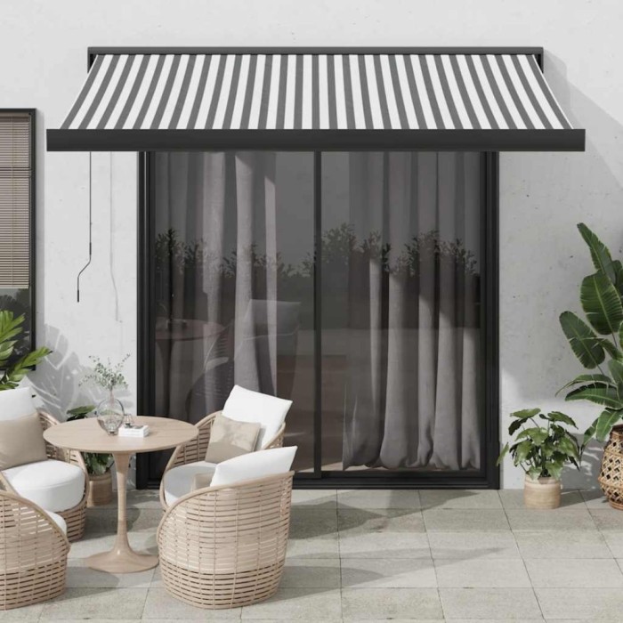 Gossi copertina retractabila antracit/alb, 3x2,5 m, textil/aluminiu