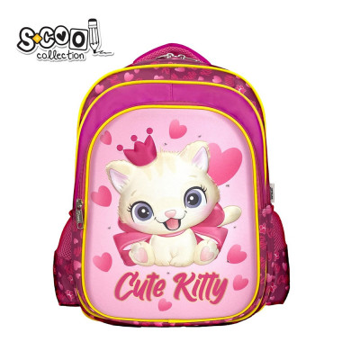 Ghiozdan 3D cu led CUTE KITTY, 40x32x19.5 cm - S-COOL foto