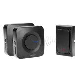 Sonerie fara fir Orno OR-DB-MT-165, 36 melodii, 200 m, 90 dB, emitator IP44, negru, set 2 sonerii