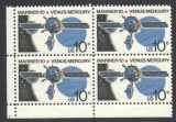 SUA 1975 - Mariner 10, planetele Venus si Mercur, bloc de 4 neuzat