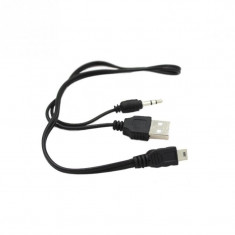 Cablu aux mini USB + jack 3.5mm la USB 2.0 pt incarcare boxa portabila foto