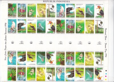 Indonezia 1996 flora si fauna MI 1658-1667 kleib. MNH xxl foto