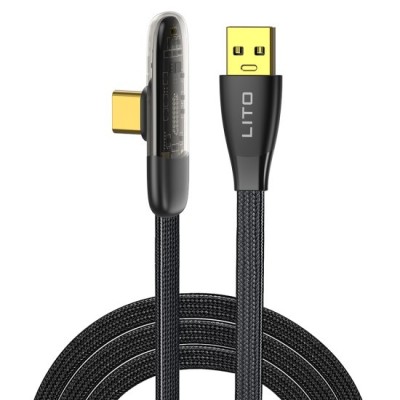 Cablu de Date cu Mufe USB, Type-C, 1m - Lito (LD11) - Black foto