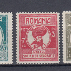 ROMANIA 1927 LP 75 - 50 ANI SOCIETATAEA DE GEOGRAFIE SERIE MNH