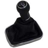 Nuca Schimbator VW Bora 5 Viteze + Manson Piele, Rama Cromata - Kit Montaj Rapid