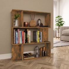 vidaXL Bibliotecă/Separator stejar fumuriu 80x24x96cm lemn prelucrat