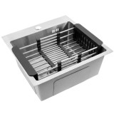 Chiuvetă din oțel cu set de accesorii 3 buc. REA Leo 40 Brush Nickel
