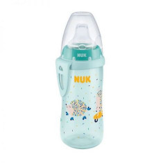 Cana Nuk Active 300 ml cu adaptor silicon de la 12 luni Verde