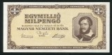 T820 UNGARIA UN MILION DE MILIOANE Pengo 1946 Egymilli&oacute; Mil Pengő KOSSUTH LAJOS SUPERINFLATIE UNC